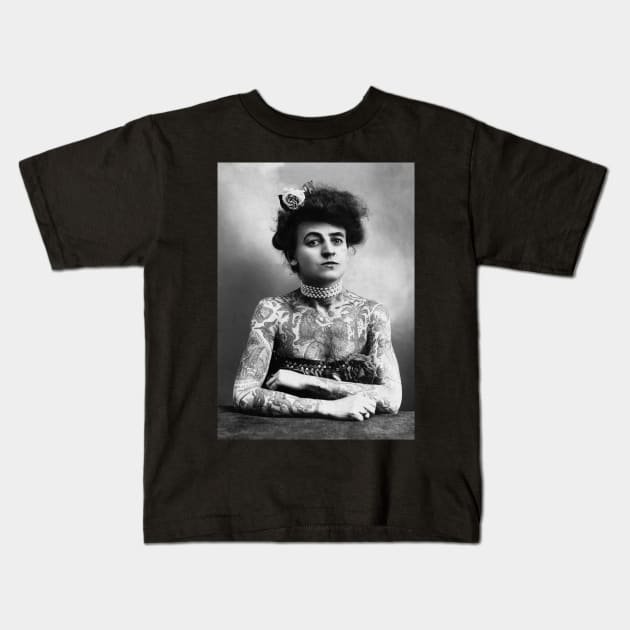 Tattoo Artist Maud Wagner Kids T-Shirt by Anthony88